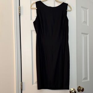 Black Sleeveless Midi Sheath Dress